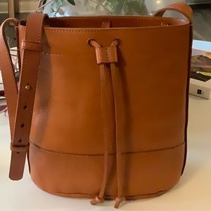 Real leather bucket purse